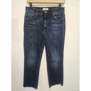 Harper Heritage High Rise Straight Leg Raw Hem Jeans Dark Wash PW2000870 Size 29